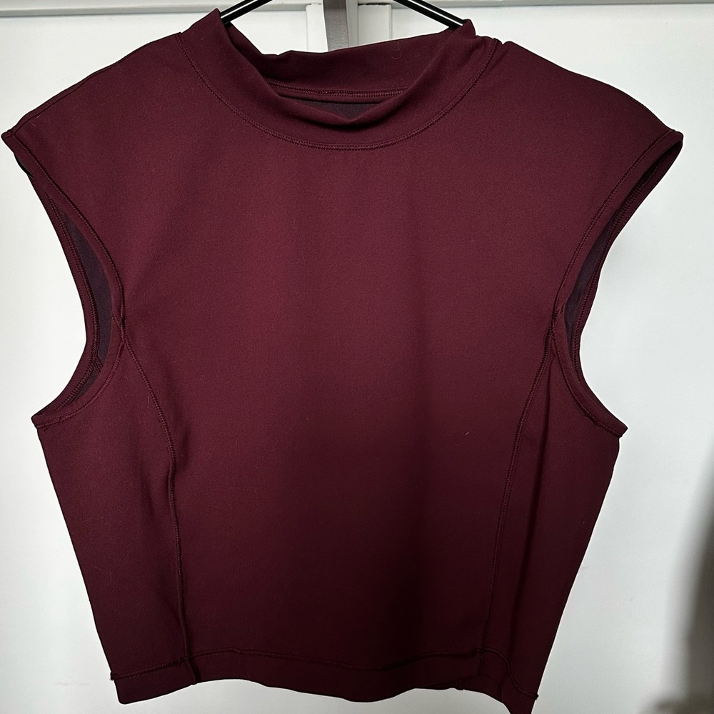 lululemon athletica Red Muscle Tee Boxy Sleeveless Crop Top